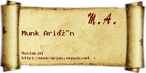 Munk Arián névjegykártya